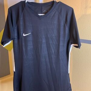 Nike Men's Black DRI-FIT Short Sleeve Tee with White Accents